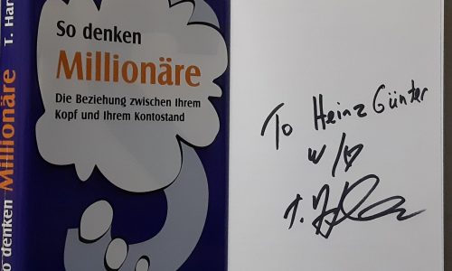 Buch: So denken Millionäre von T. Harv Eker, mit persönlicher Widmung an Heinz
