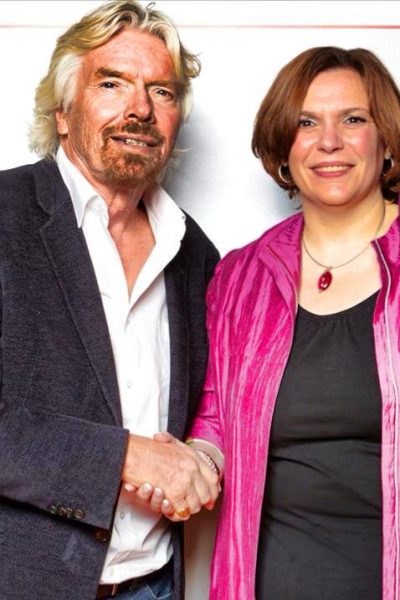 Guru Hofmann Christine mit Richard Branson, März 2014